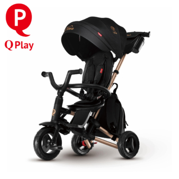 Dječija kolica - sklopivi tricikl zlatno-crna boja QPlay Nova Gold S700-13