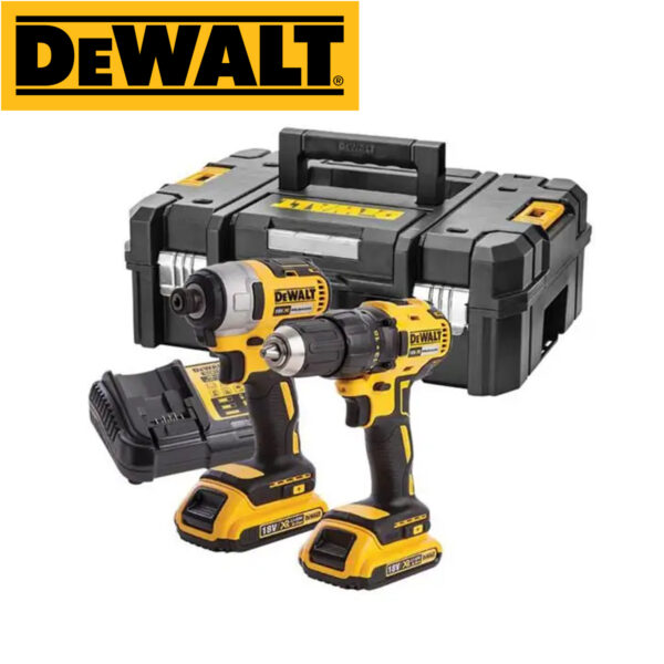 Aku set - udarna bušilica i udarni odvijač DeWalt sa dvije 2Ah baterije i punjačem u TSTAK koferu DCK2059D2T