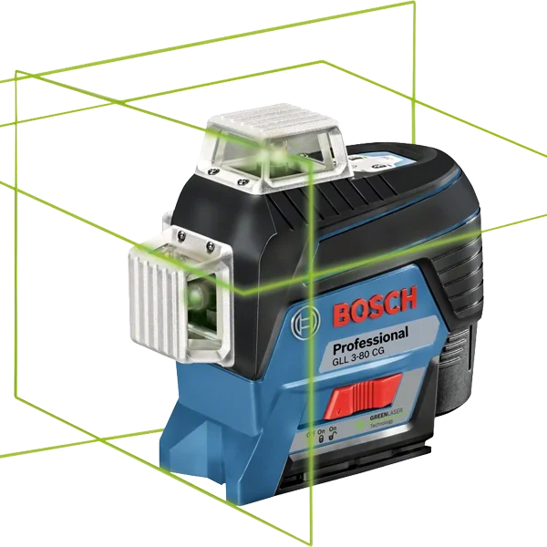 Laserski nivelir križni Bosch GLL 3-80 CG 0601063T00 120m sa priborom 2Ah baterijom i punjačem u koferu