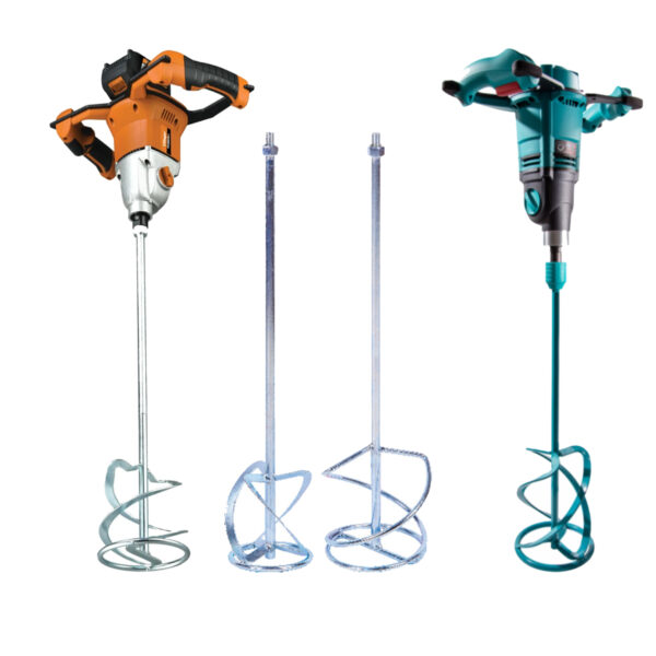 Mješači - mikseri za boju - lijepak Mješači - mikseri za boju - lijepak, kao što im i samo ime kaže, služe za mješanje boje, lijepka i sličnih materijala. Neizostavan su dio seta alata svih molera, građevinaca ali i "uradi sam" entizijasta. 