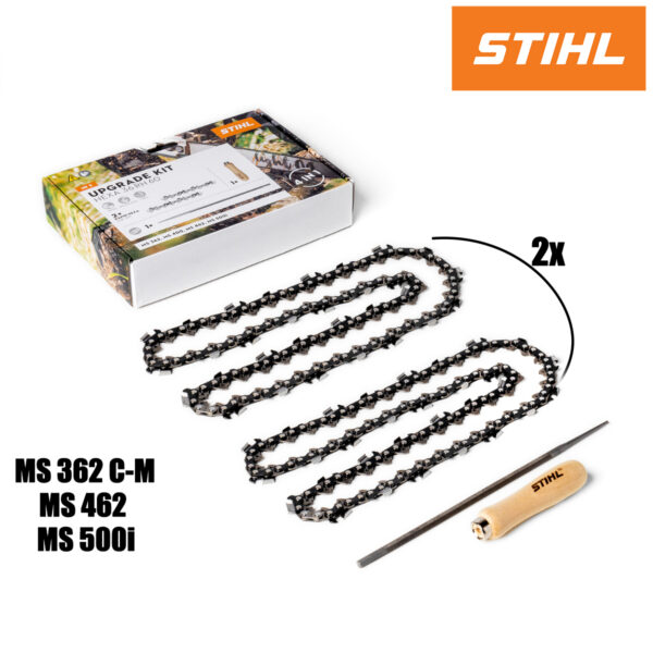 HEXA set 5 - 2x lanac za motorne pile 3/8" RAPID HEXA 36 RH 72 1.6mm 63cm + set za oštrenje 36RH84 STIHL