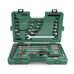 Set nasadnih ključeva i 9 viljuškasto-okastih ključeva SATA ST09519SJ 1/4" i 1/2" 76-dijelni