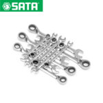 Set viljuškasto-okastih ključeva sa račnom-gedorom i trnom SATA ST08044 8-19mm