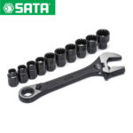 Set podešavajući-francuski ključ sa nastavcima SATA ST09000 11-dijelni