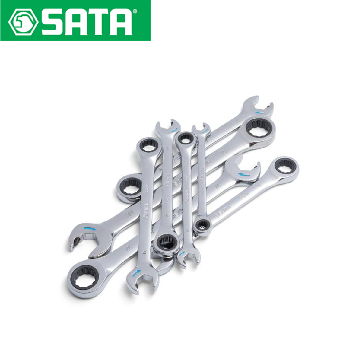 Set viljuškasto-okastih ključeva sa račnom-gedorom 8-19mm SATA ST08007ASJ 8-dijelni Set viljuškasto-okastih ključeva sa račnom-gedorom SATA ST08007ASJ 8-19mm 8-dijelni