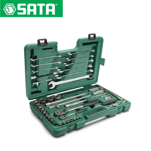 Set nasadnih ključeva i 9 viljuškasto-okastih ključeva SATA ST09519SJ 1/4" i 1/2" 76-dijelni