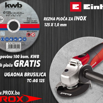 100 REZNIH PLOČA KWB + Električna ugaona-kutna brusilica Einhell TC-AG 125/850 850W 125mm 4430971 3870000016