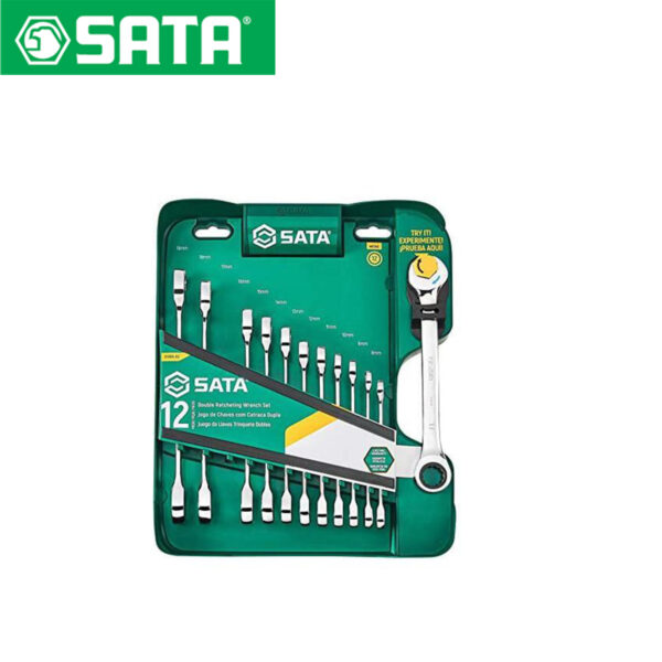 Set viljuškasto-okastih ključeva sa račnom-gedorom za dvostruku obradu SATA ST09066-02 12-dijelni 8-19mm