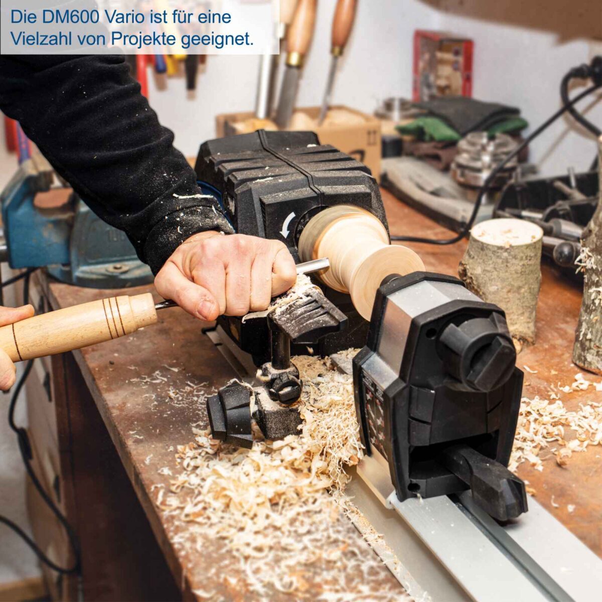 Električni mini strug za drvo Scheppach DM600 Vario 550W