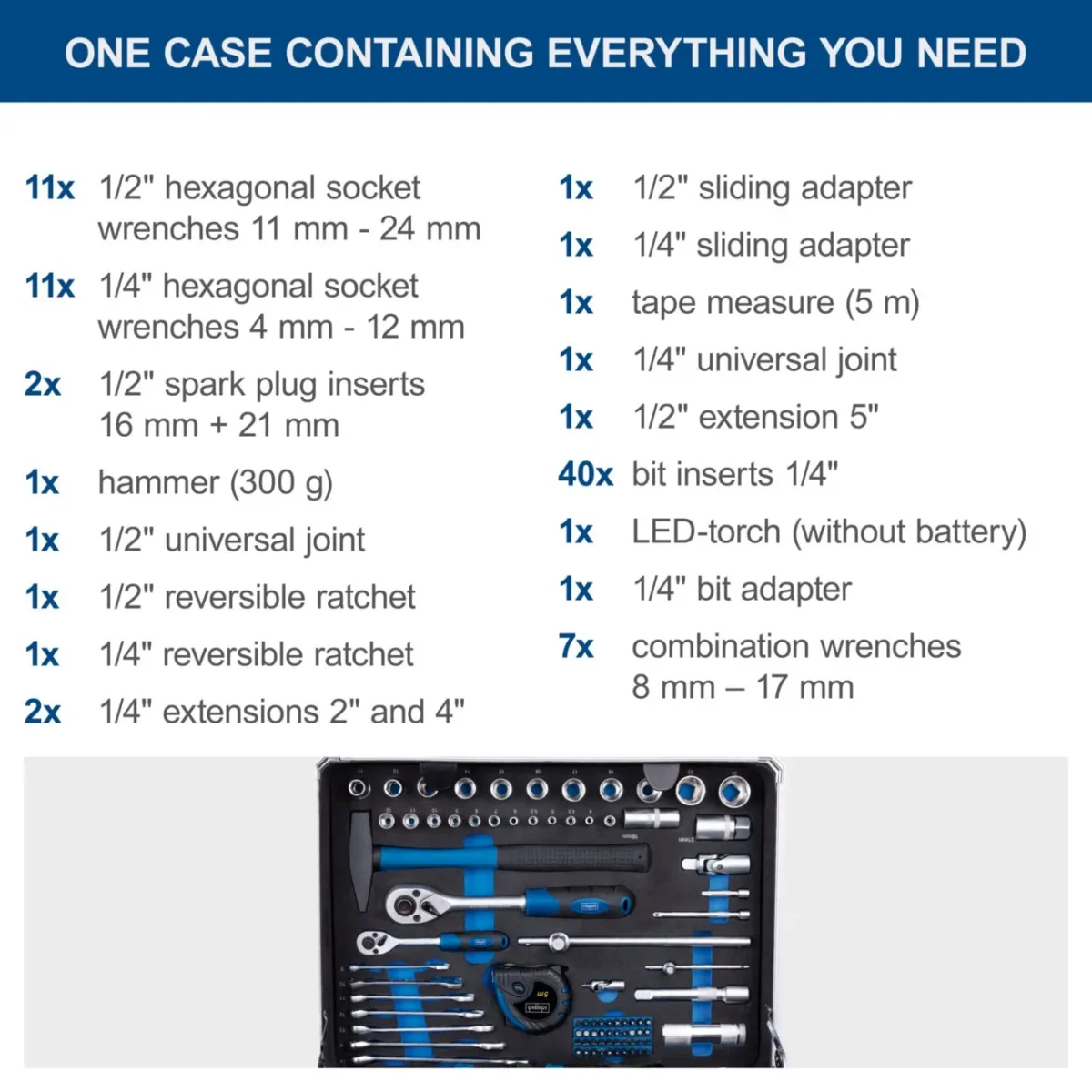 Set ručnih alata u koferu Scheppach TB200 5909330900 141-dijelni