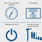 Aku kompresor - ručni Scheppach C-AC20-XS2 5909247900 20V 7bar IXES sa baterijom 2.0Ah i punjačem 2.4A