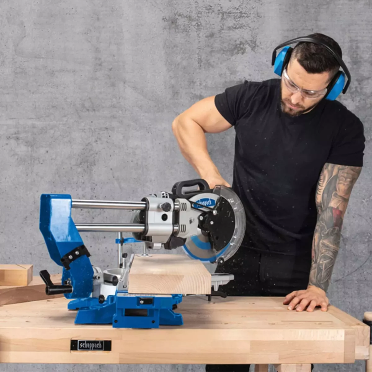 Električna potezno-nagibna pila - štucer Scheppach HM90SL 2200W 216mm