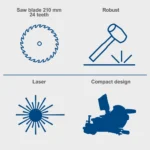 Električna potezno-nagibna pila - štucer Scheppach HM210L 1500W 210mm
