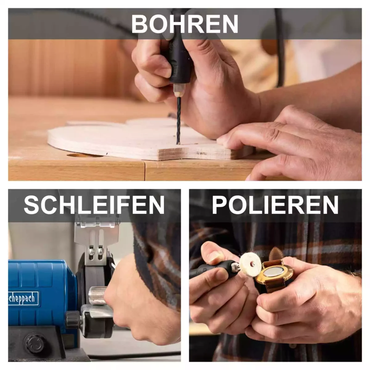 Električna stolna brusilica - dvostrana sa ravnom brusilicom Scheppach HG35 120W