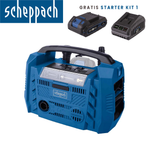 Aku-električni - hibdridni kompresor Scheppach Airforce 20V IXES sa baterijom 2.0Ah i punjačem 2.4A