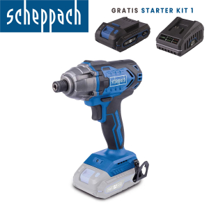 Aku udarni odvijač Scheppach C-ID180-XS2 20V IXES 180Nm 1/4" sa baterijom 2.0Ah i punjačem 2.4A