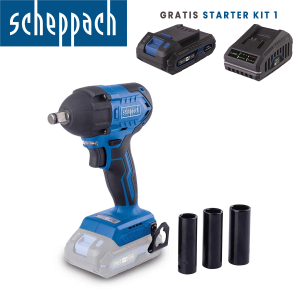 Aku udarni odvijač Scheppach BC-IW350-XS2 20V IXES Brushless 370Nm 1/2" sa baterijom 2.0Ah i punjačem 2.4A