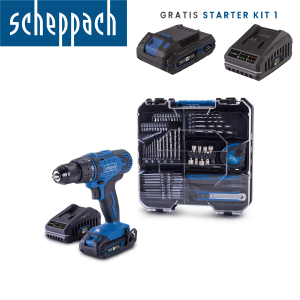 Aku bušilica - odvijač Scheppach C-DTB74/1-XS2 - Kit 20V IXES sa baterijom 2.0Ah punjačem 2.4A i priborom u koferu