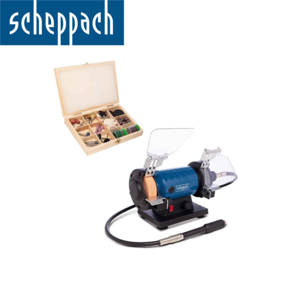 Električna stolna brusilica - dvostrana sa ravnom brusilicom Scheppach HG35 120W