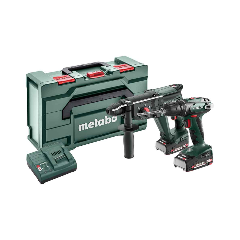 COMBO SET METABO 2.3.2 / 18V BS 18 + KH 18 LTX 24 (2×2.0 Ah + SC 30) + metaBOX 685216500