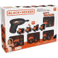 Igračka za djecu - Set od 4 vozila za rastavljanje + baterijski odvijač Black+Decker STT014-S4-BD