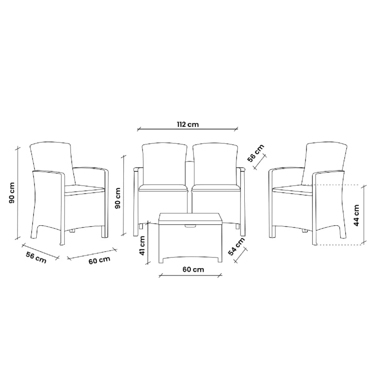 Baštenski set od ratana – sivi Bica Lido 2 Storage 9217-G