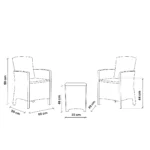 Baštenski set od ratana – sivi Bica Lido Terrace 9121-G