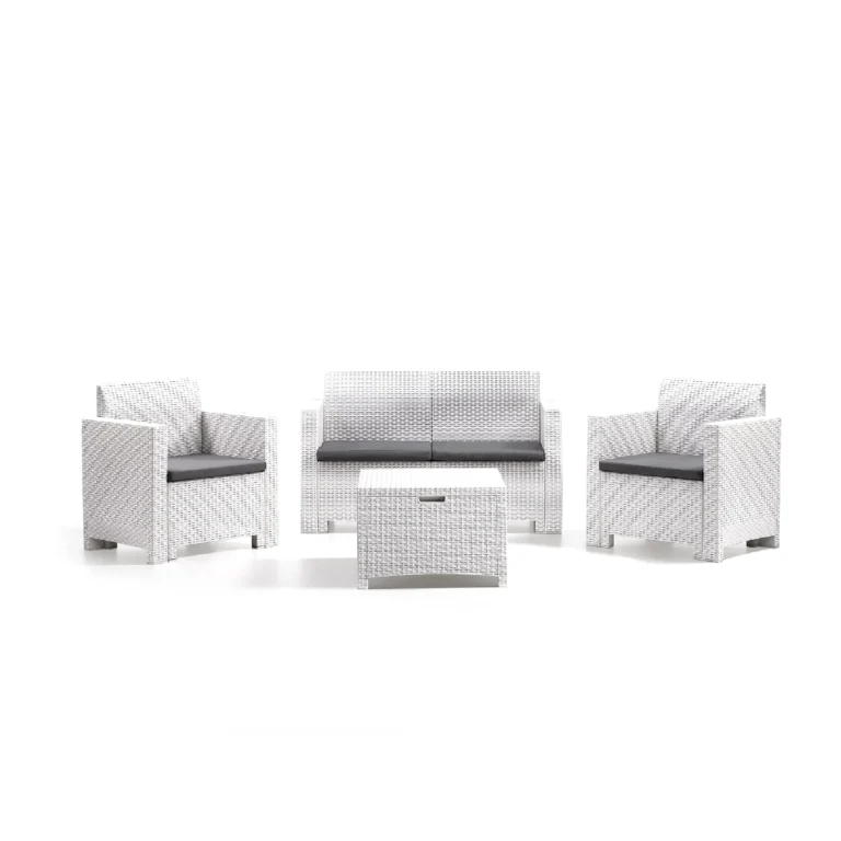 Baštenski set od ratana – bijeli Bica Nebraska 2 9067-W