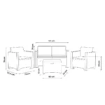 Baštenski set od ratana – smeđi Bica Nebraska 2 9067-B