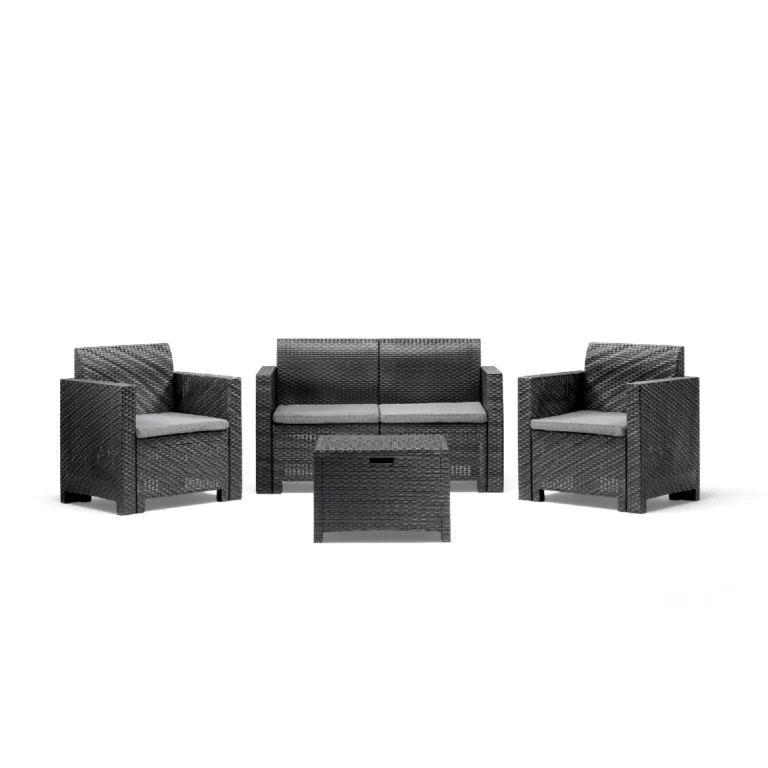 Baštenski set od ratana – sivi Bica Nebraska 2 9067-G