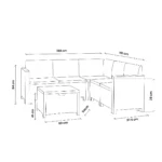 Baštenski set od ratana – sivi Bica Nebraska Corner 9075-G