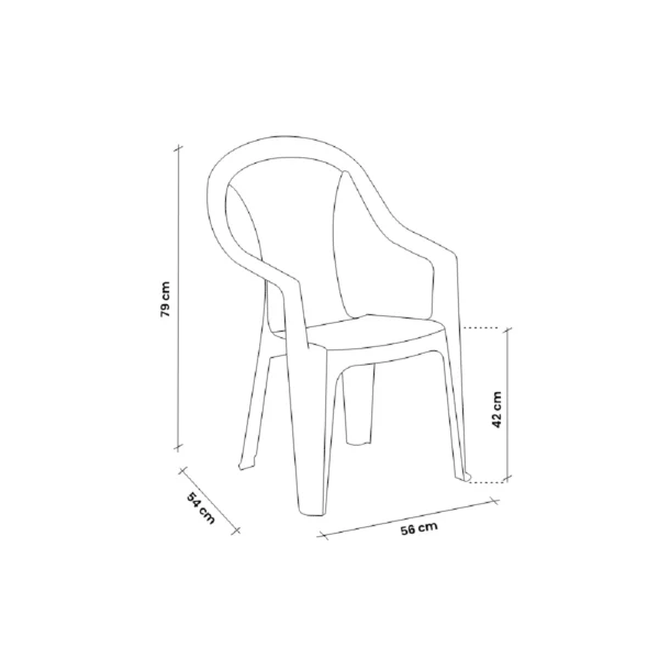 Plastična stolica - bijela Bica Ratak 13-W