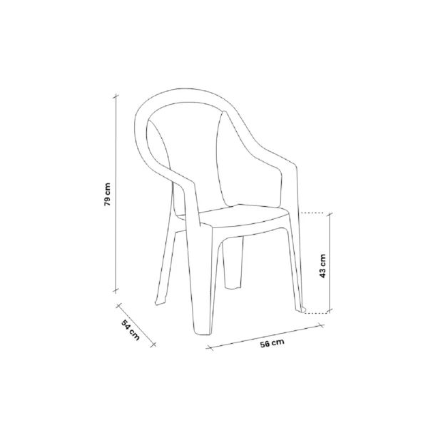 Plastična stolica - bijela Bica Atlanta 15-W