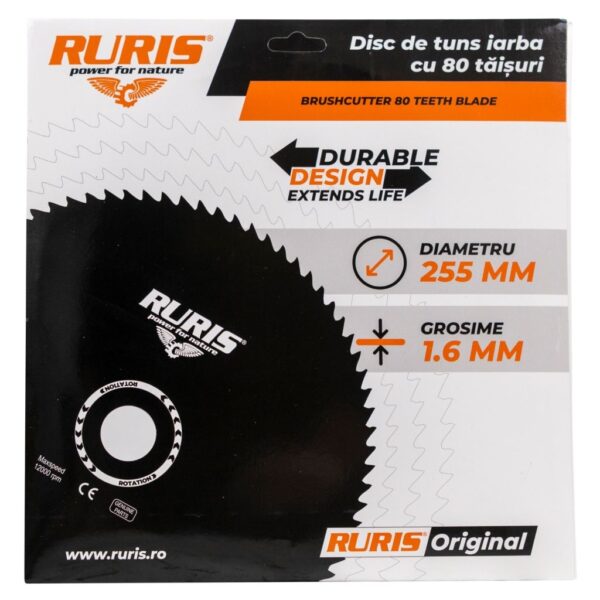 Nož za trimere sa 80 zuba Ruris 255 x 1.6 PS410C-1-40A