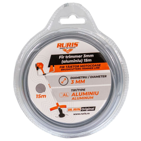 Rezna nit - silk za trimere Ruris 3.0mm 15m aluminij