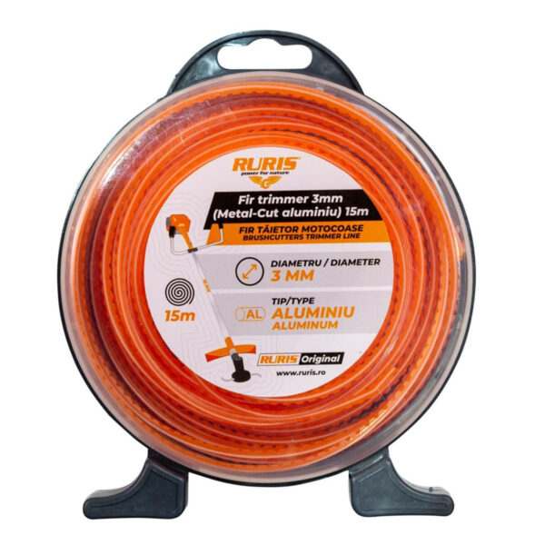 Rezna nit - silk za trimere Ruris 3.0mm 15m Metal-Cut aluminij