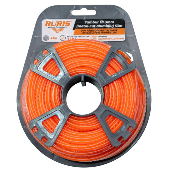 Rezna nit - silk za trimere Ruris 3.0mm 53m Metal-Cut aluminij