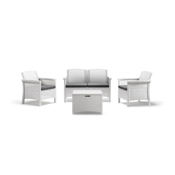 Baštenski set od ratana - bijeli Bica Venezia 2 9167-W