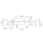 Baštenski set od ratana - sivi Bica Venezia 3 9168-G