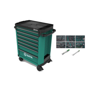 Kolica za alat SATA 7 ladica i 370 komada ručnih alata zelena