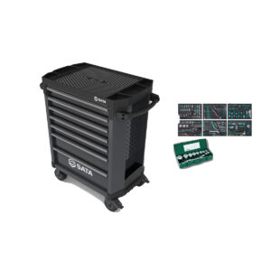 Kolica za alat SATA 7 ladica i 370 komada ručnih alata siva