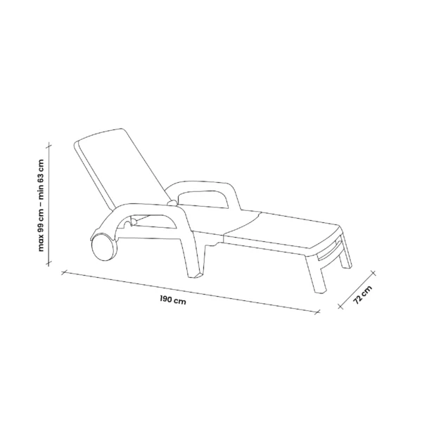 Plastična ležaljka na preklapanje - bijela Bica Cancun 43-W