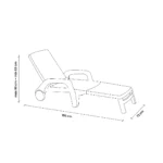 Plastična ležaljka na preklapanje - siva Bica Cancun 43-G