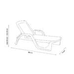 Plastična ležaljka sa mat završnom obradom - bijela Bica Zanzibar 44-W