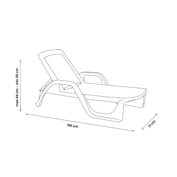 Plastična ležaljka sa mat završnom obradom - bijela Bica Zanzibar 44-W