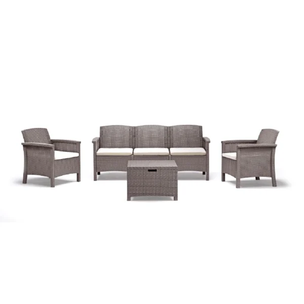 Baštenski set od ratana - smeđi Bica Venezia 3 9168-S