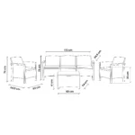 Baštenski set od ratana - smeđi Bica Venezia 3 9168-S