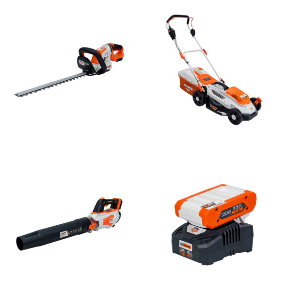 Paket sijeci i čisti Ruris - kosilica makaze puhač baterija i punjač 24e2024pac3