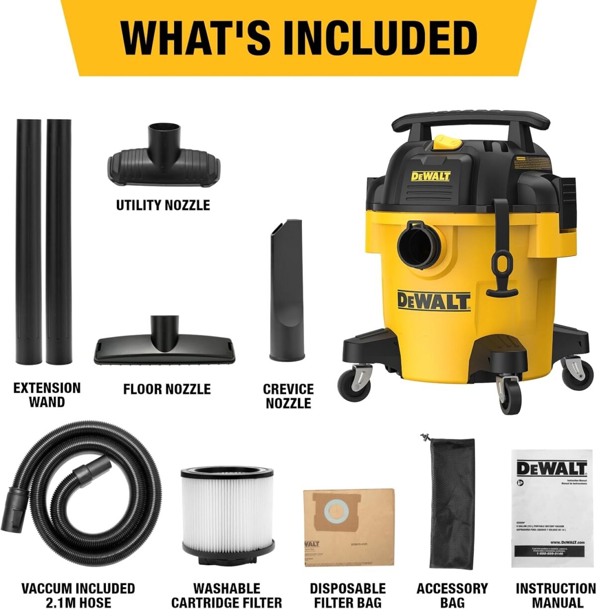 Električni usisivač za mokro-suho usisavanje DeWalt DXV20PC 1050W