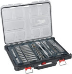 Set račni-gedora i nasadnih ključeva Milwaukee 1/4" i 1/2" 63 komada Packout 4932493661